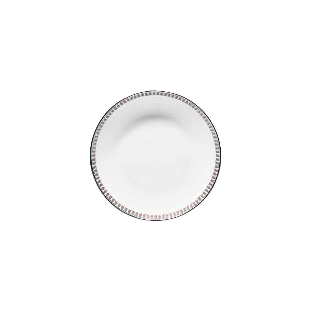 Set of 2 Rimless Soup Plates Plumes platinum
