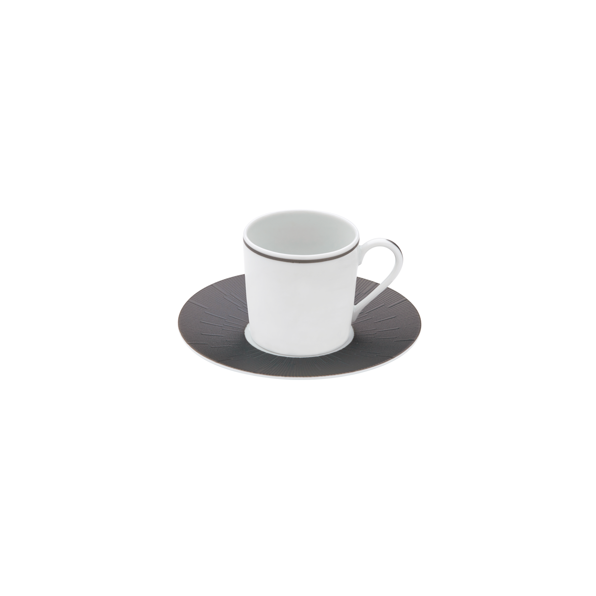 Set of 2 Coffee Cups and Saucers Infini anthracite gray