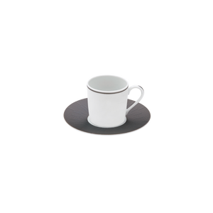Set of 2 Coffee Cups and Saucers Infini anthracite gray