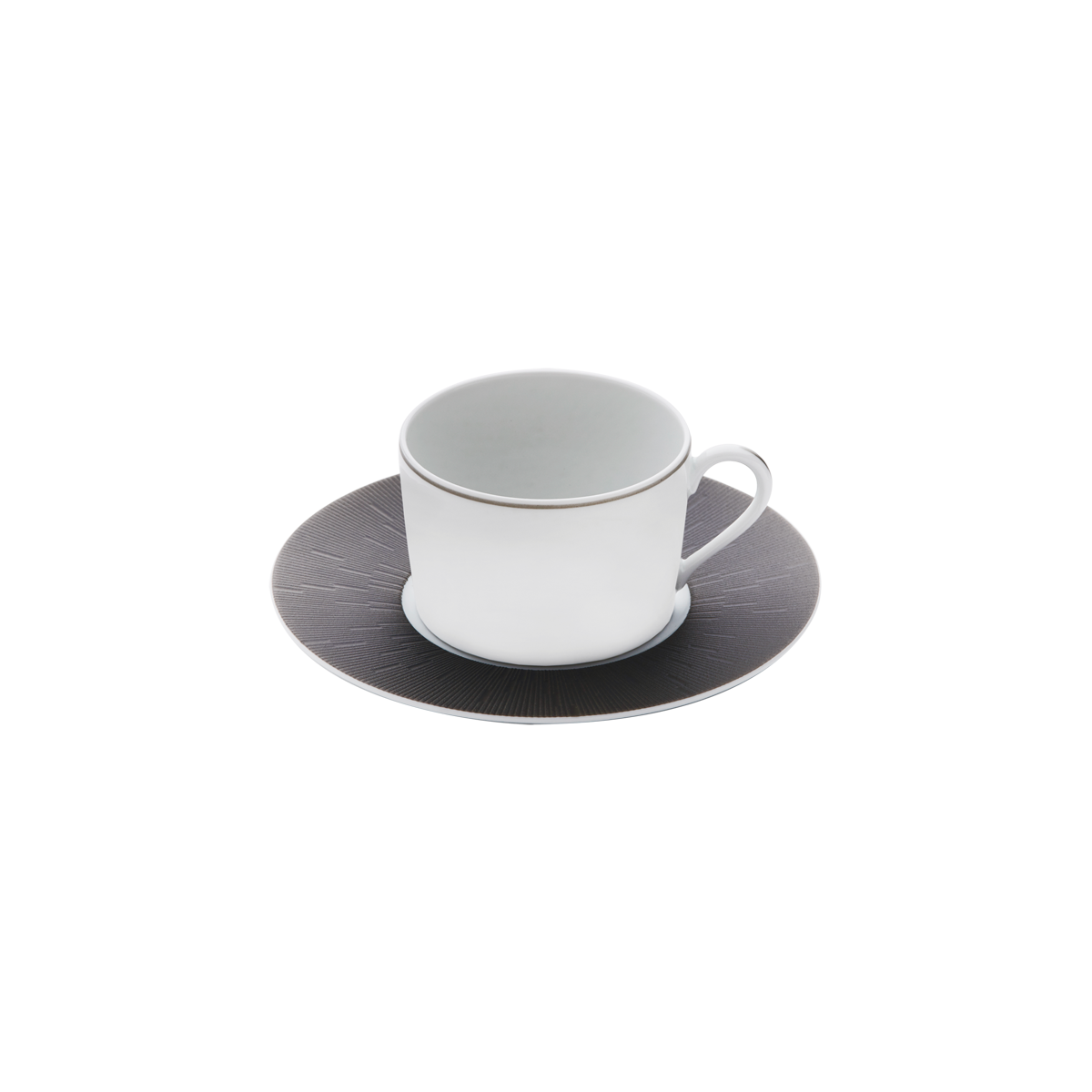 Set of 2 Teacups and Saucers Infini anthracite gray