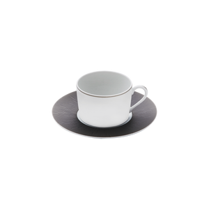 Set of 2 Teacups and Saucers Infini anthracite gray