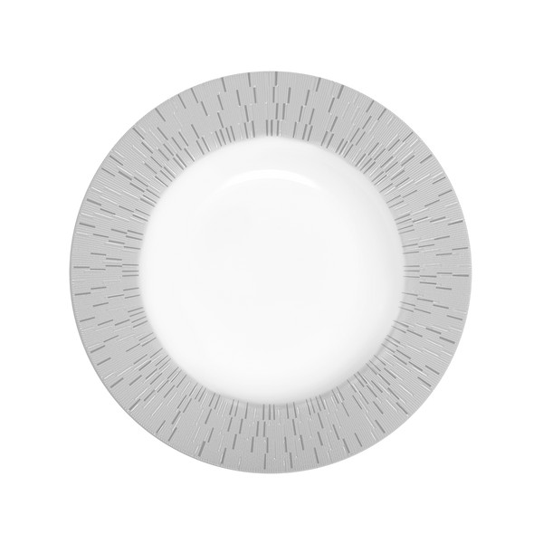 Set of 2 Rim Soup Plates Infini light gray