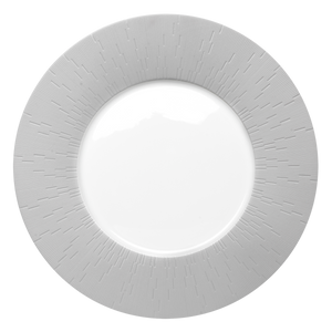 Set of 2 Large Dinner Plates Infini light gray