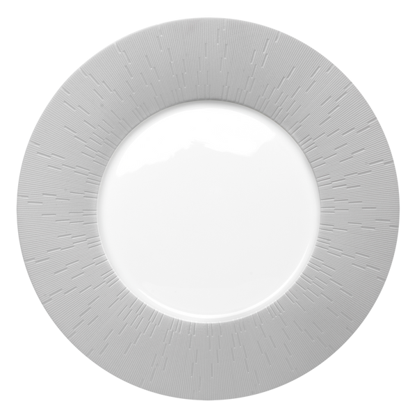 Set of 2 Large Dinner Plates Infini light gray