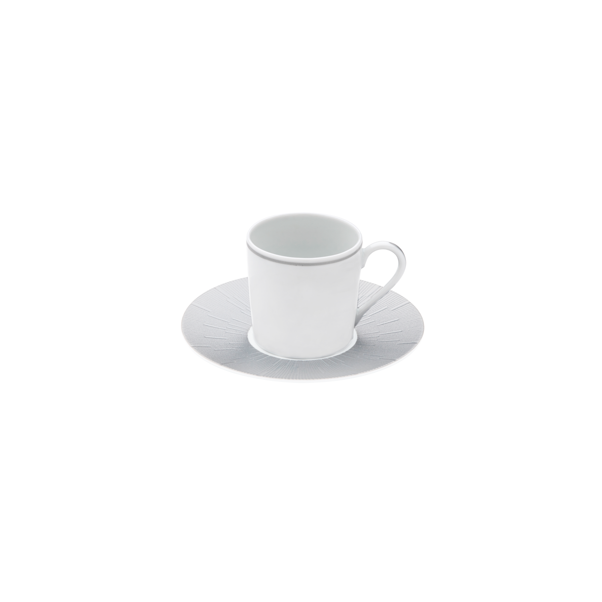 Set of 2 Coffee Cups and Saucers Infini light gray