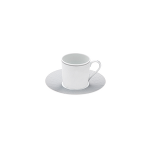 Set of 2 Coffee Cups and Saucers Infini light gray