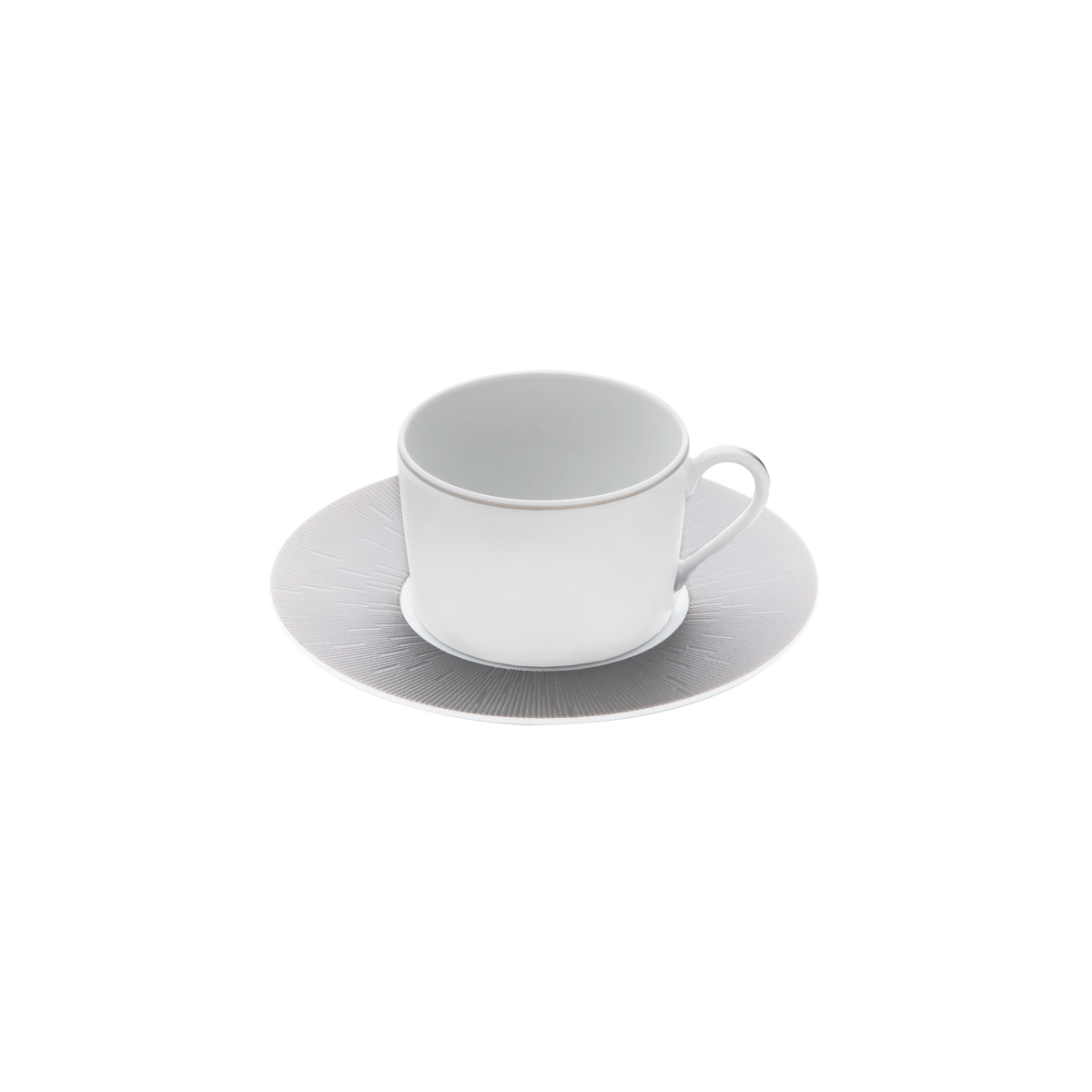 Set of 2 Teacups and Saucers Infini light gray