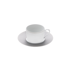 Set of 2 Teacups and Saucers Infini light gray