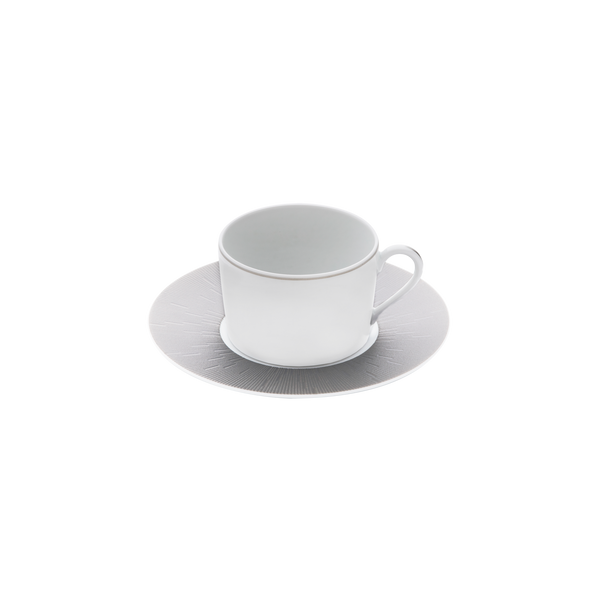 Set of 2 Teacups and Saucers Infini light gray