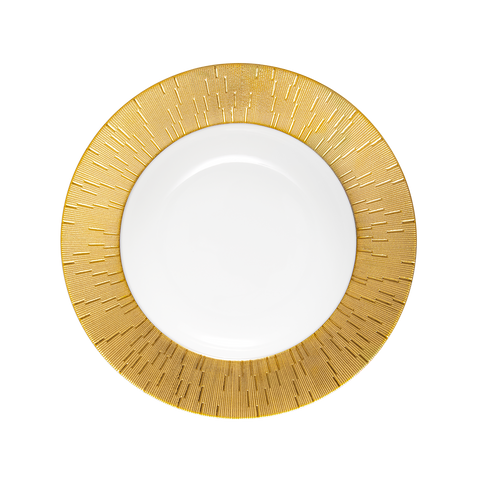 Set of 2 Rim Soup Plates Infini gold