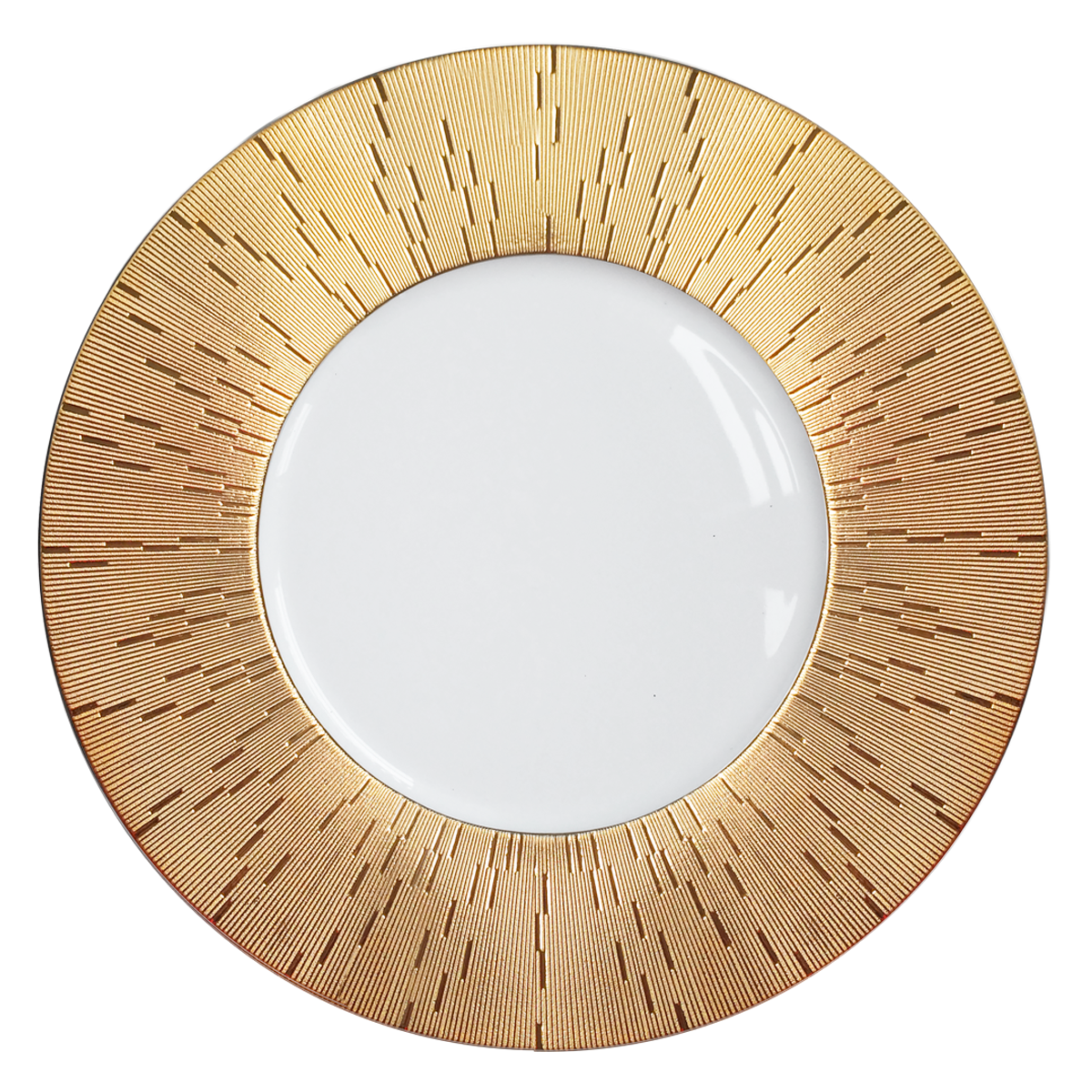 Set of 2 Large Dinner Plates Infini gold