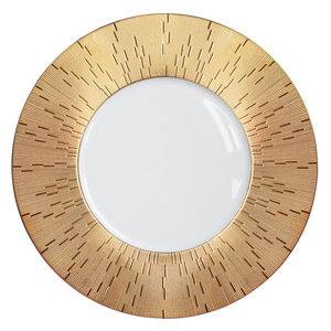 Set of 2 Large Dinner Plates Infini gold