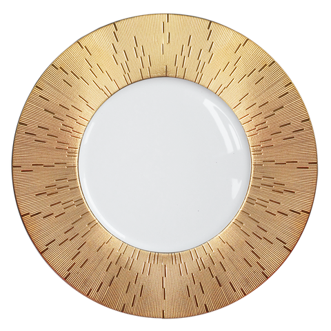 Set of 2 Large Dinner Plates Infini gold