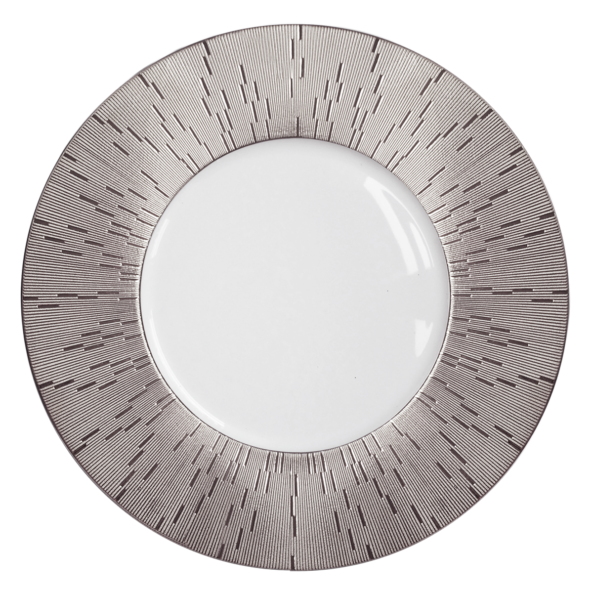 Set of 2 Large Dinner Plates Infini platinum