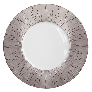 Set of 2 Large Dinner Plates Infini platinum