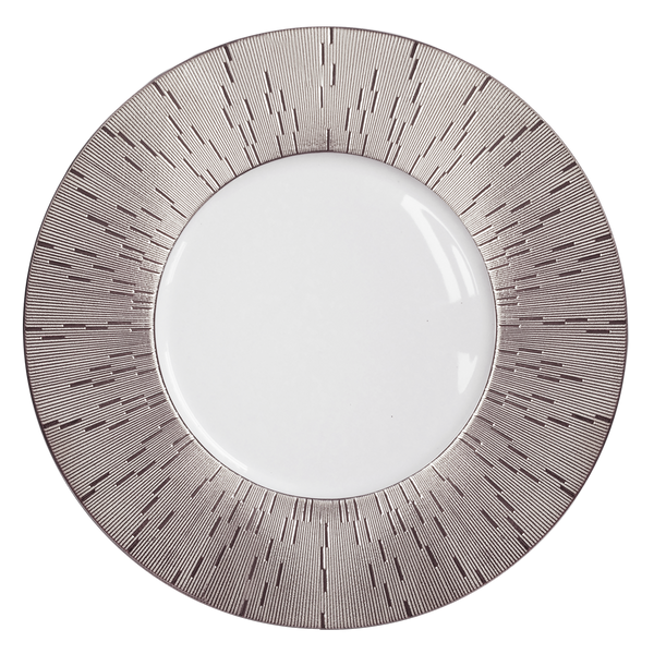 Set of 2 Large Dinner Plates Infini platinum