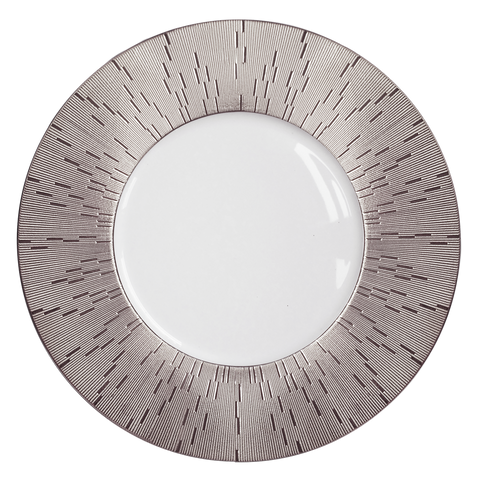 Set of 2 Large Dinner Plates Infini platinum