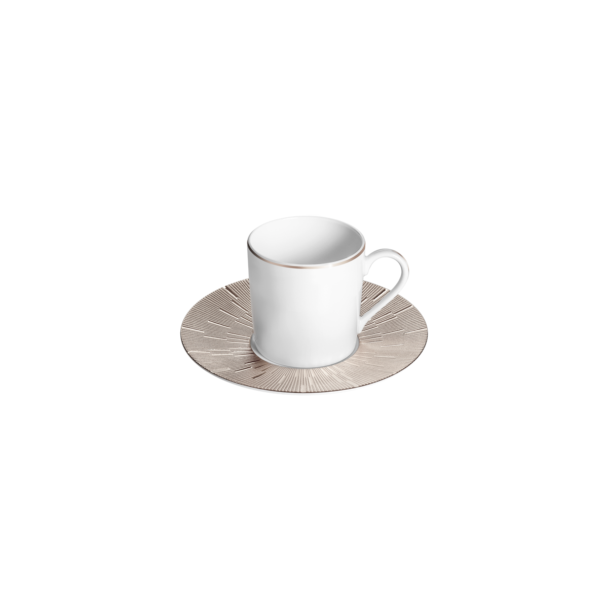 Set of 2 Coffee Cups and Saucers Infini platinum
