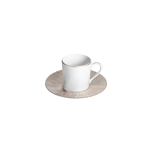 Set of 4 Coffee Cups Saucers Infini platinum