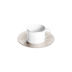 Set of 2 Teacups and Saucers Infini platinum