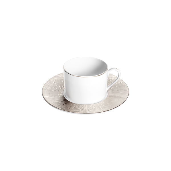 Set of 2 Teacups and Saucers Infini platinum