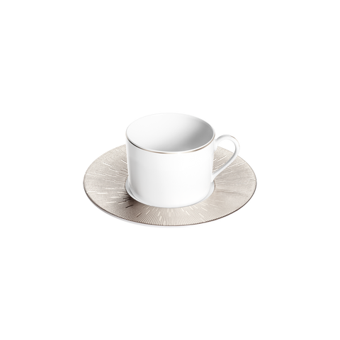 Set of 2 Teacups and Saucers Infini platinum