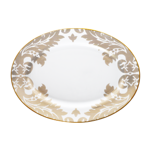 Set of 1 Oval Dish Damassé white - Ritz Paris