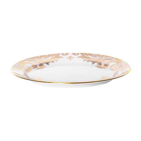 Set of 1 Oval Dish Damassé white - Ritz Paris