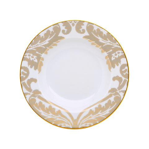 Set of 2 Rim Soup Plates Damassé white - Ritz Paris