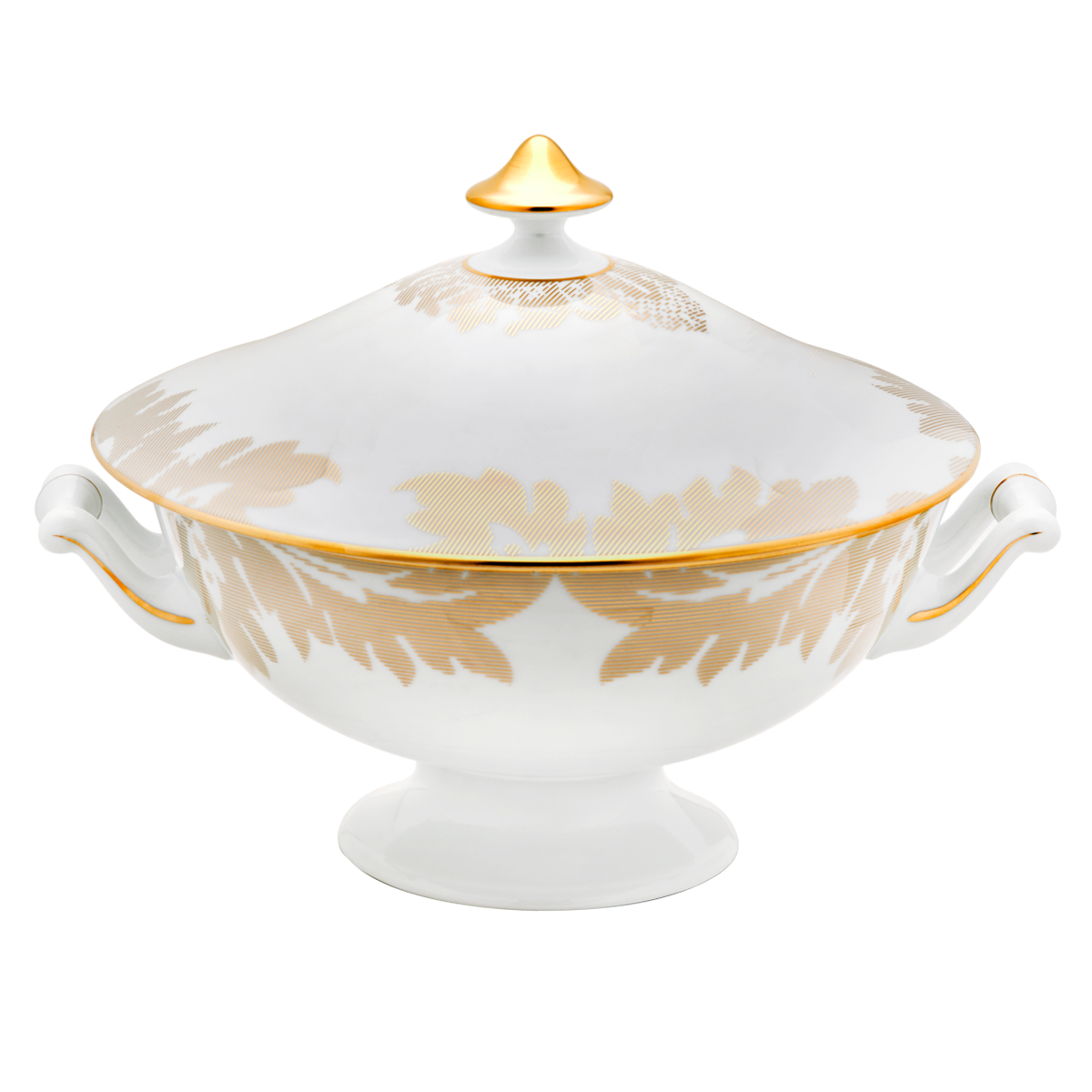 Set of 1 Soup Tureen Damassé white - Ritz Paris