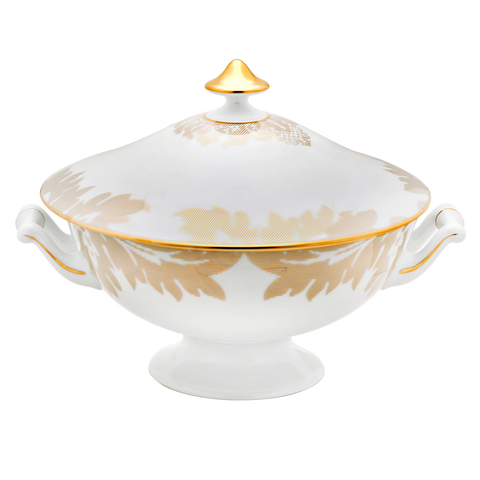 Set of 1 Soup Tureen Damassé white - Ritz Paris