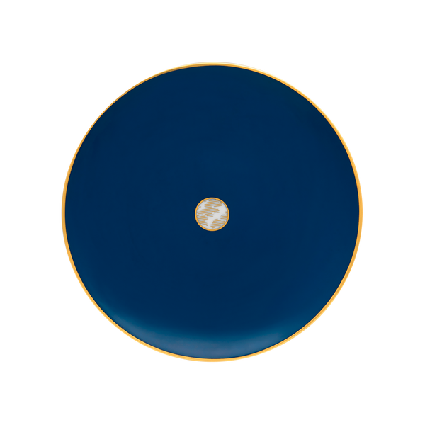 Set of 4 Dessert Plates Damassé blue - Ritz Paris