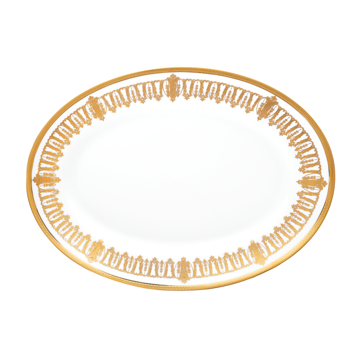 Set of 1 Oval Dish Saint Honoré white gold