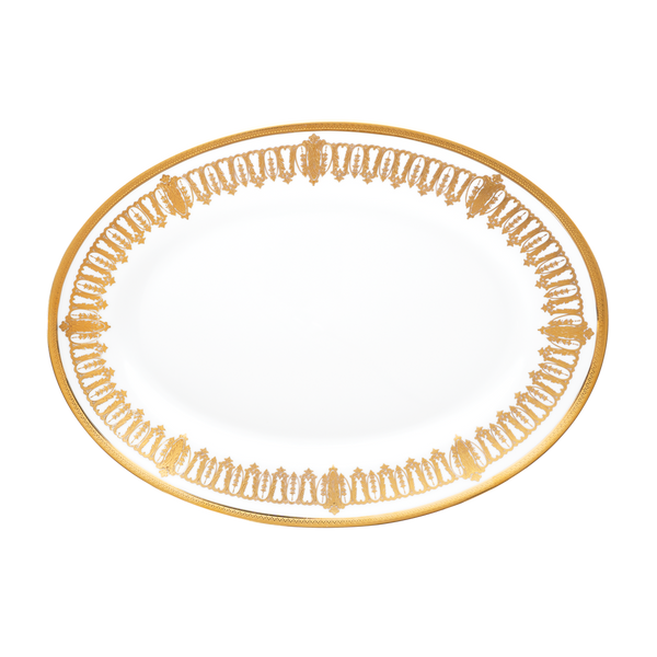 Set of 1 Oval Dish Saint Honoré white gold