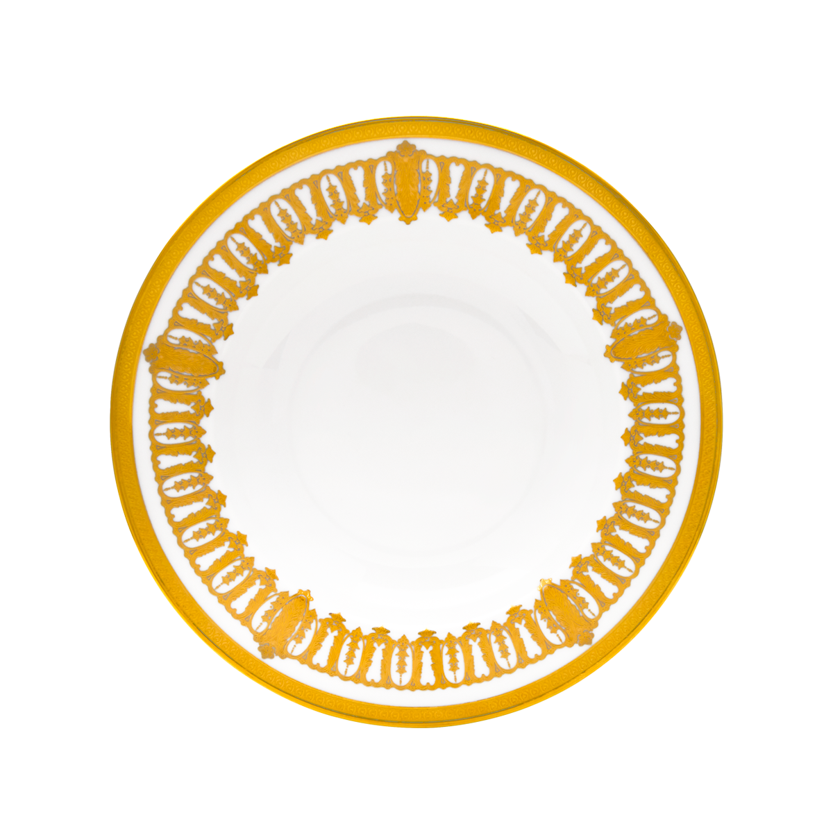 Set of 2 Rim Soup Plates Saint Honoré white gold