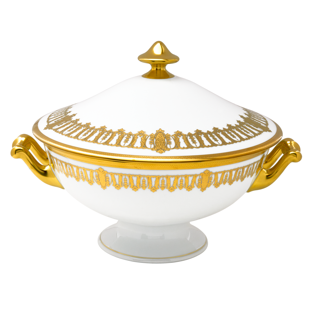 Set of 1 Soup Tureen Saint Honoré white gold