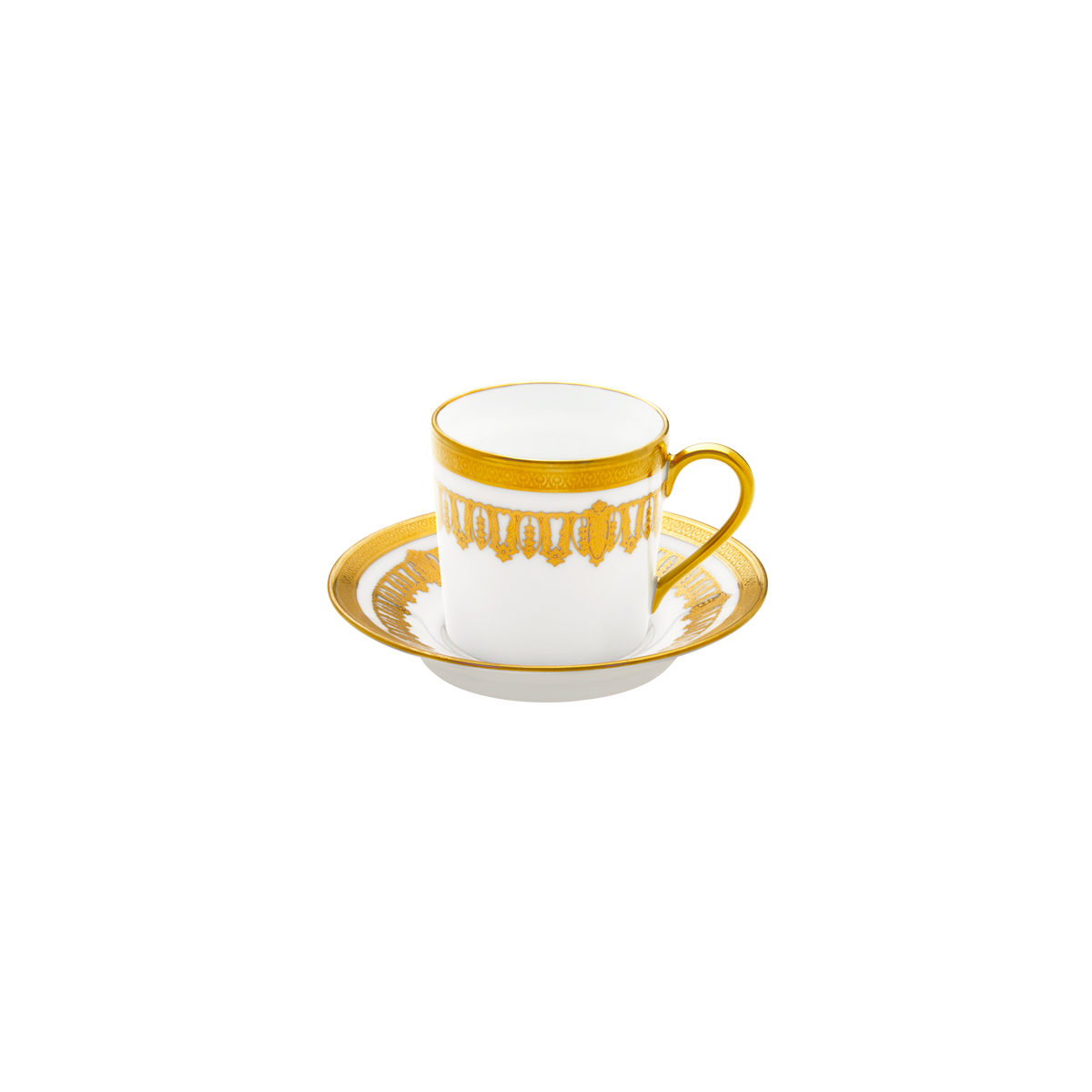 Set of 2 Coffee Cups and Saucers Saint Honoré white gold