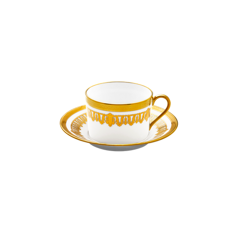 Set of 2 Teacups and Saucers Saint Honoré white gold