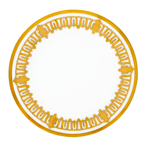 Set of 2 Large Dinner Plates Saint Honoré white gold
