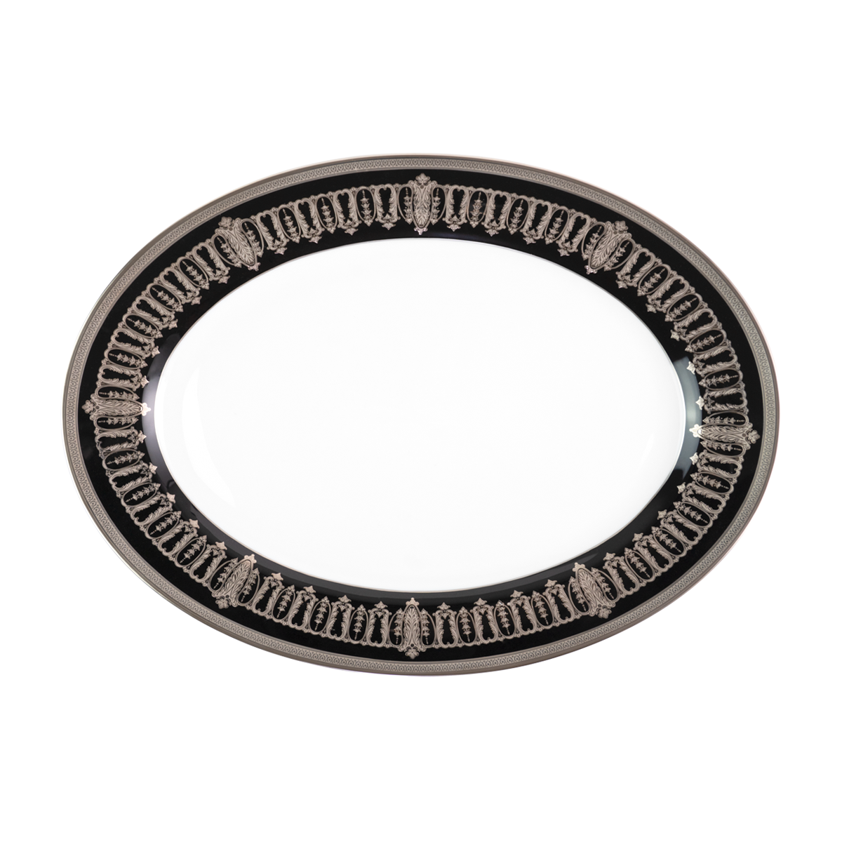 Set of 1 Oval Dish Saint Honoré white platinum
