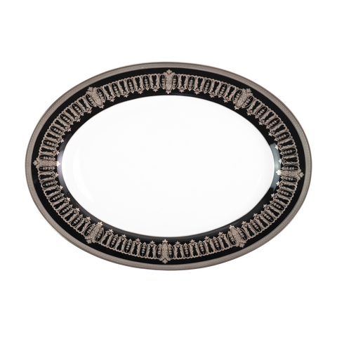 Set of 1 Oval Dish Saint Honoré white platinum