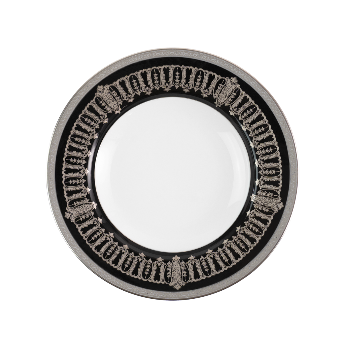 Set of 2 Rim Soup Plates Saint Honoré black platinum