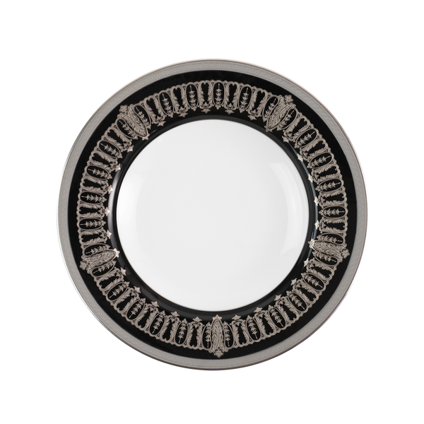 Set of 2 Rim Soup Plates Saint Honoré black platinum