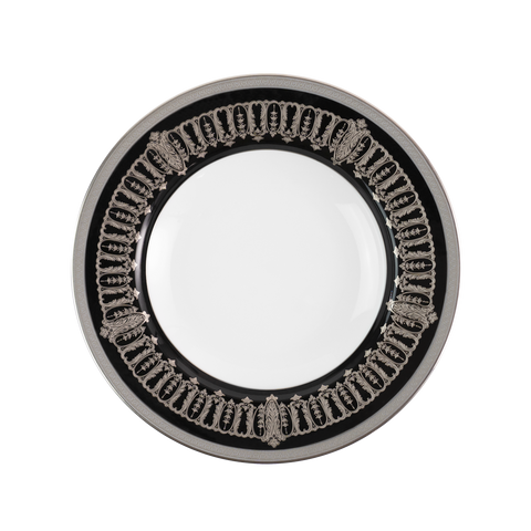 Set of 2 Rim Soup Plates Saint Honoré white platinum