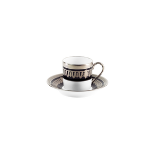 Set of 2 Coffee Cups and Saucers Saint Honoré black platinum