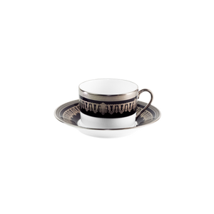 Set of 2 Teacups and Saucers Saint Honoré black platinum