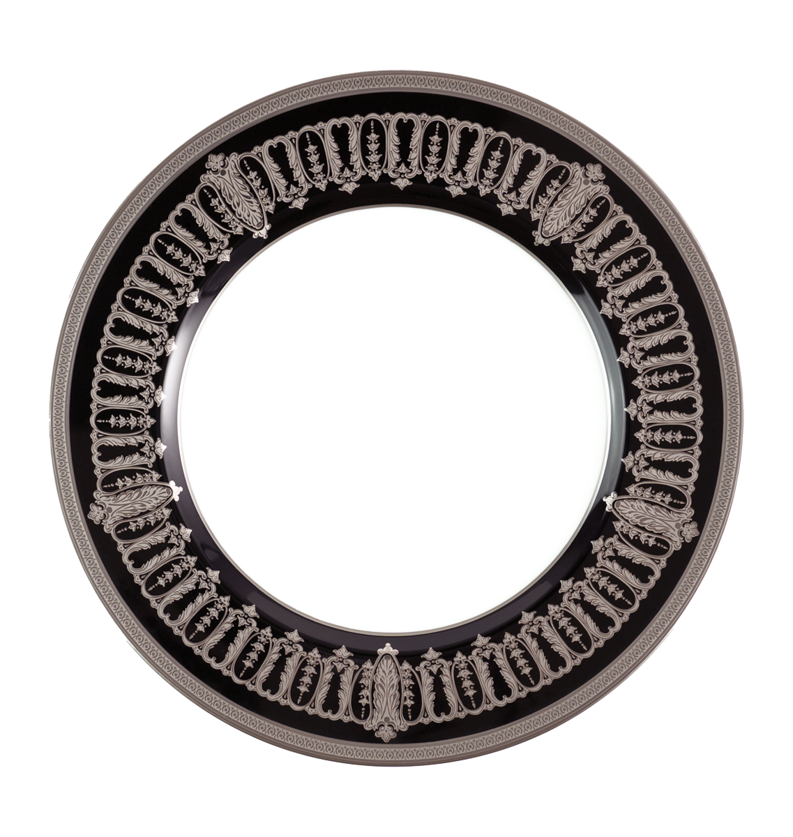 Set of 2 Large Dinner Plates Saint Honoré black platinum