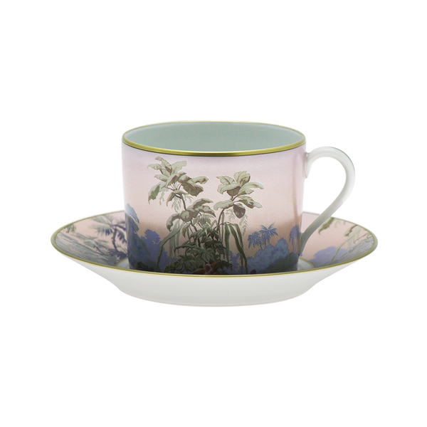 Set of 4 Teacups and Saucers Le Brésil -La Manufacture Zuber