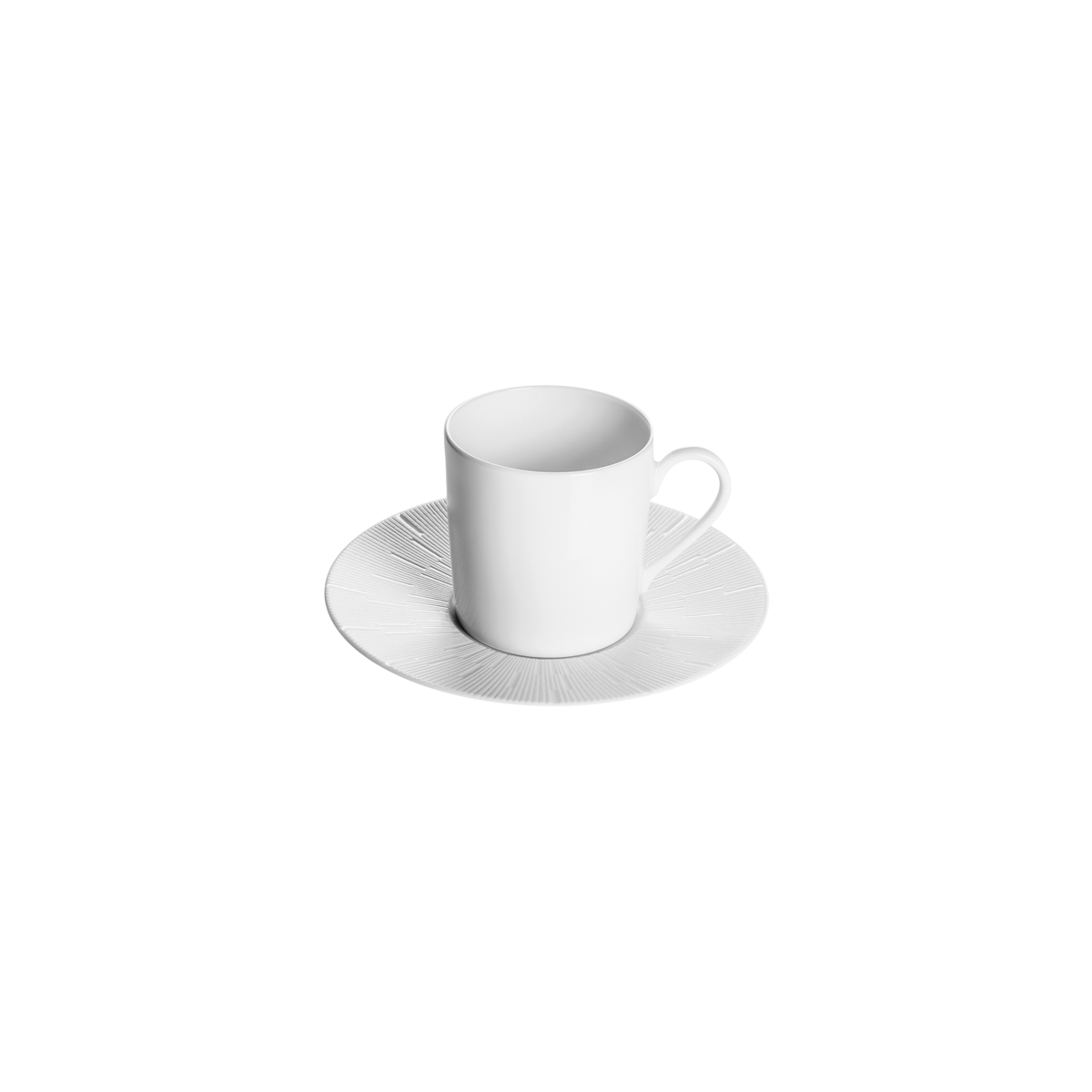 Set of 2 Coffee Cups and Saucers Infini white