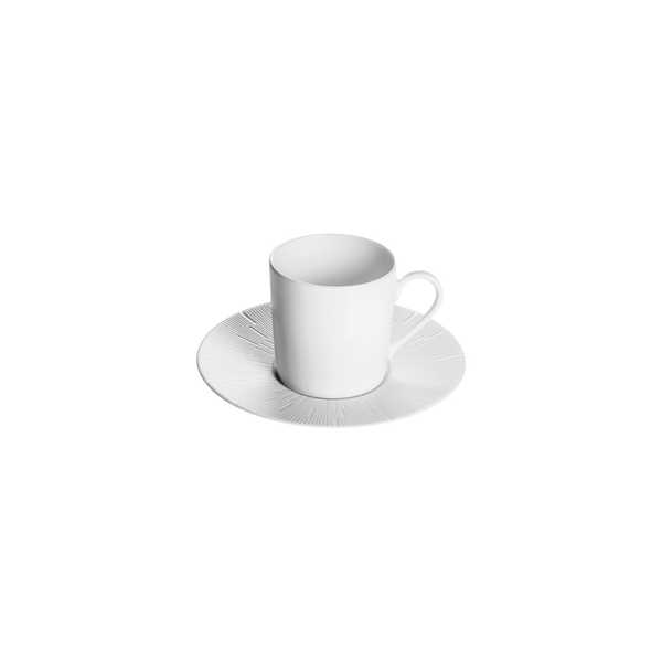 Set of 4 Coffee Cups Saucers Infini white